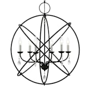 Livex Lighting Aria 6 Light 28" Wide Multi Light Pendant Black / Brushed Nickel Finish Candles