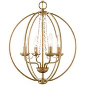 Livex Lighting Arabella 4 Light 15" Wide Commercial Beaded Globe Chandelier / Semi-Flush Ceiling Fixture Antique Gold Leaf
