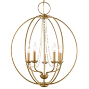 Livex Lighting Arabella 5 Light 22" Wide Commercial Beaded Globe Chandelier Antique Gold Leaf