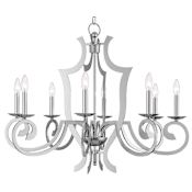 Livex Lighting Aldrich 8 Light 32-1/2" Wide Chandelier Polished Chrome
