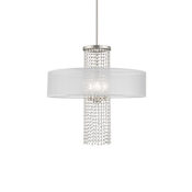 Livex Lighting Bella Vista 4 Light 24" Wide Crystal Drum Chandelier Brushed Nickel