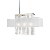 Livex Lighting Bella Vista 3 Light 30" Wide Crystal Linear Chandelier Brushed Nickel