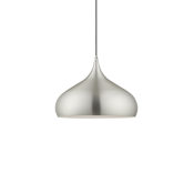 Livex Lighting Single Light 14" Wide Pendant Brushed Aluminum