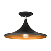 Livex Lighting Waldorf 14" Wide Semi-Flush Ceiling Fixture Black / Brushed Nickel