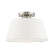 Livex Lighting Belclaire Single Light 13" Wide Semi-Flush Ceiling Fixture Brushed Nickel