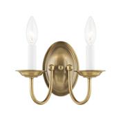 Livex Lighting Coronado 2 Light Wall Sconce Antique Brass