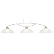 Livex Lighting Somerset 3 Light 50" Wide Linear Chandelier with Frosted Glass Shades Brushed Nickel