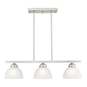 Livex Lighting Somerset 3 Light 28" Wide Linear Chandelier Brushed Nickel