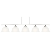 Livex Lighting Somerset 5 Light 42" Wide Linear Chandelier Brushed Nickel
