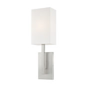 Livex Lighting Hayworth Single Light 20" Tall Wall Sconce with Fabric Shade - ADA Compliant Brushed Nickel