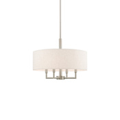 Livex Lighting Meridian 4 Light 18" Wide Drum Chandelier Brushed Nickel