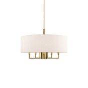 Livex Lighting Meridian 6 Light 24" Wide Drum Chandelier Antique Brass