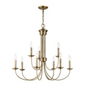 Livex Lighting Estate 9 Light 30" Wide Taper Candle Style Chandelier Antique Brass