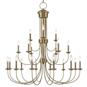 Livex Lighting Estate 21 Light 42" Wide Taper Candle Style Chandelier Antique Brass