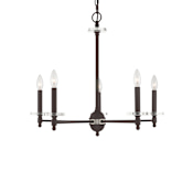 Livex Lighting Bennington 5 Light 25" Wide Crystal Chandelier Bronze