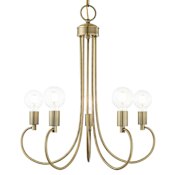 Livex Lighting Bari 5 Light 25" Wide Abstract Chandelier Antique Brass