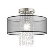 Livex Lighting Bella Vista Single Light 13" Wide Semi-Flush Drum Ceiling Fixture Brushed Nickel