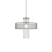 Livex Lighting Bella Vista Single Light 20" Wide Crystal Pendant Brushed Nickel