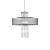 Livex Lighting Bella Vista 4 Light 24" Wide Crystal Drum Chandelier Brushed Nickel