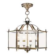Livex Lighting Livingston 4 Light 16" Wide Chandelier Antique Brass