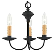 Livex Lighting Heritage 3 Light 1 Tier Chandelier Black