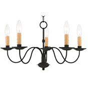 Livex Lighting Heritage 5 Light 1 Tier Chandelier Black