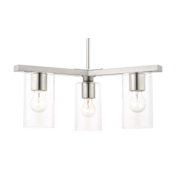 Livex Lighting Zurich 3 Light 21" Wide Linear Chandelier Brushed Nickel