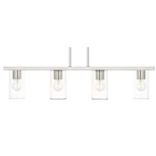 Livex Lighting Zurich 4 Light 36" Wide Linear Chandelier Brushed Nickel