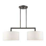 Livex Lighting Meridian 2 Light 35" Wide Drum Chandelier Black Chrome