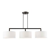 Livex Lighting Meridian 3 Light 51" Wide Drum Chandelier Black Chrome