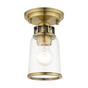 Livex Lighting Lawrenceville 5" Wide Semi-Flush Ceiling Fixture Antique Brass