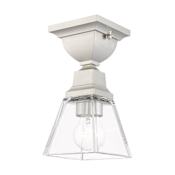 Livex Lighting Mission Single Light 5" Wide Semi-Flush Ceiling Fixture Brushed Nickel