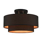 Livex Lighting Sentosa 3 Light 15" Wide Semi-Flush Drum Ceiling Fixture Black
