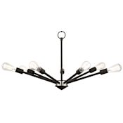Livex Lighting Prague 7 Light 29" Wide Abstract Chandelier Black with Brushed Nickel Accents