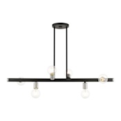 Livex Lighting Bannister 6 Light 37" Wide Linear Chandelier Black