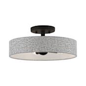 Livex Lighting Elmhurst 4 Light 14" Wide Flush Mount Drum Ceiling Fixture Black
