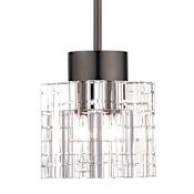 Livex Lighting Rotterdam 5" Wide Crystal Mini Pendant Black Chrome