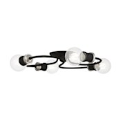 Livex Lighting Bromley 4 Light 16" Wide Flush Mount Ceiling Fixture Black / Brushed Nickel Accents