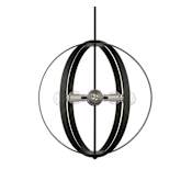 Livex Lighting Modesto 5 Light 24" Wide Pendant Black / Brushed Nickel Accents