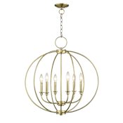 Livex Lighting Milania 6 Light 25" Wide Candle Style Globe Chandelier Antique Brass