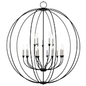 Livex Lighting Milania 15 Light 42" Wide Candle Style Globe Chandelier Black with Brushed Nickel Accents