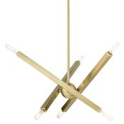 Livex Lighting Monaco 6 Light 18" Wide Sputnik Chandelier Antique Brass