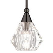 Livex Lighting Brussels 7" Wide Crystal Mini Pendant Black Chrome
