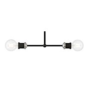 Livex Lighting Lansdale 2 Light 5" Wide Commercial Linear Chandelier Black / Brushed Nickel Accents