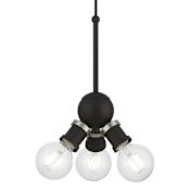 Livex Lighting Lansdale 3 Light 7" Wide Multi Light Pendant Black / Brushed Nickel Accents