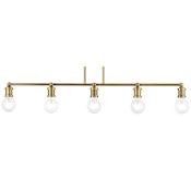 Livex Lighting Lansdale 5 Light 6" Wide Commercial Linear Chandelier Antique Brass