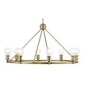 Livex Lighting Lansdale 8 Light 34" Wide Commercial Ring Chandelier Antique Brass