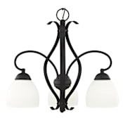 Livex Lighting Brookside 17.25 Inch Tall Down Chandelier with 3 Lights Black