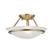 Livex Lighting Newburgh Semi-Flush Ceiling Fixture with 2 Lights Antique Brass