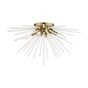 Livex Lighting Uptown 4 Light 20" Wide Flush Mount Ceiling Fixture Antique Brass